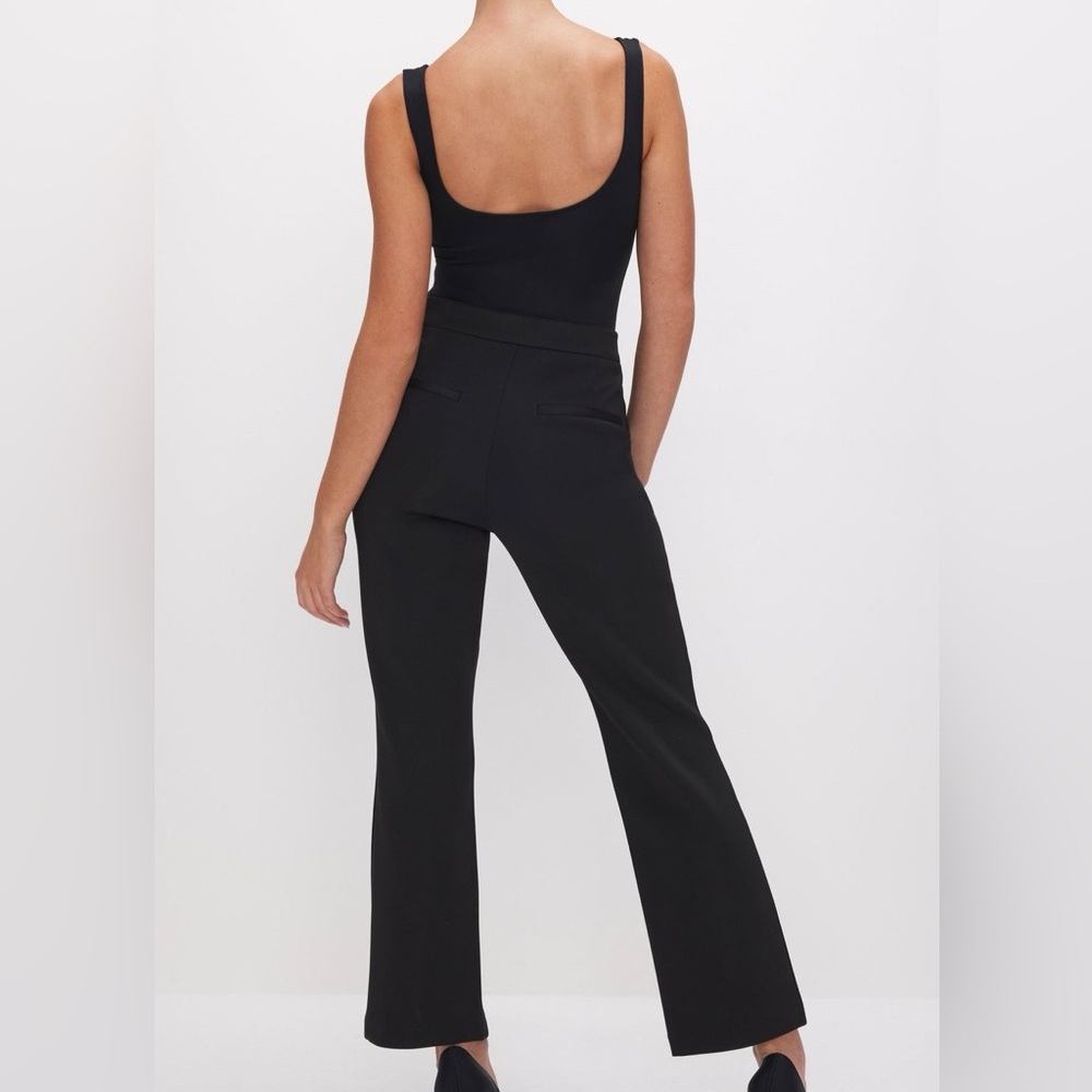 Good American Scuba Cropped Straight Trousers Black Size 16 NWT - Picture 2 of 10